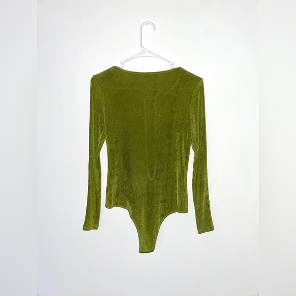 Princess Polly green longsleeve semisheer bodysuit keyhole cut out detail size 6 - Picture 3 of 7